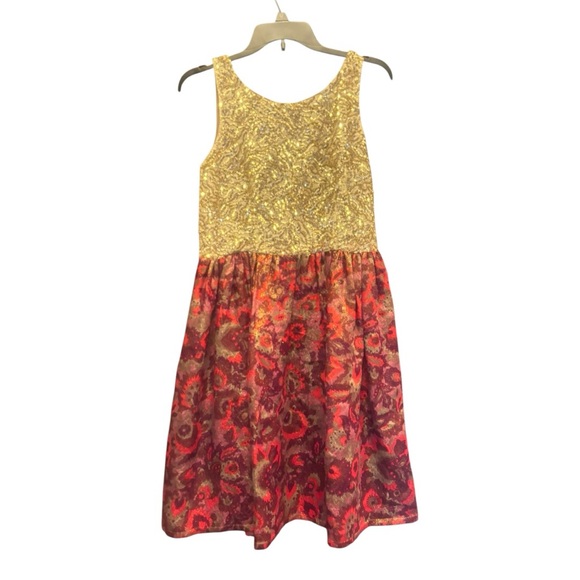 Anthropologie Wren Gold and Red Sleeveless Dress Size Medium (M) - Picture 2 of 11
